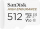 Sandisk High Endurance microSDXC 512GB Class 10