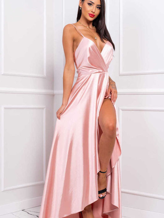 Brak Maxi Dress for Wedding / Baptism Satin Pink