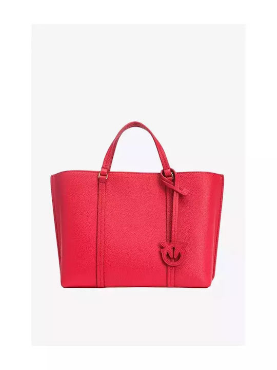 Pinko Carrie Leather Women's Bag Shopper Shoulder Red
