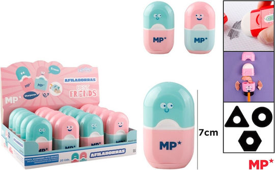 Madrid Papel Plastic Sharpener with Eraser 1pcs