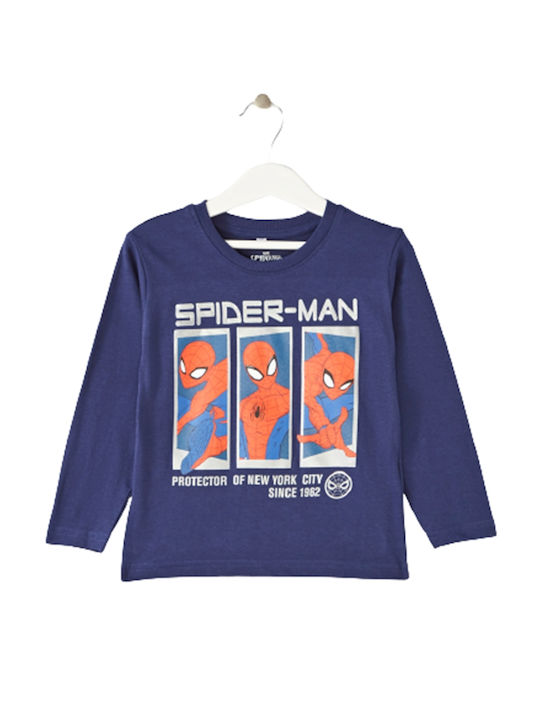 Spiderman Children's Blouse Long Sleeve Blue