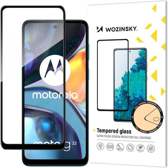Wozinsky Super Durable Full Glue Full Face Tempered Glass Μαύρο (Motorola Moto G22)
