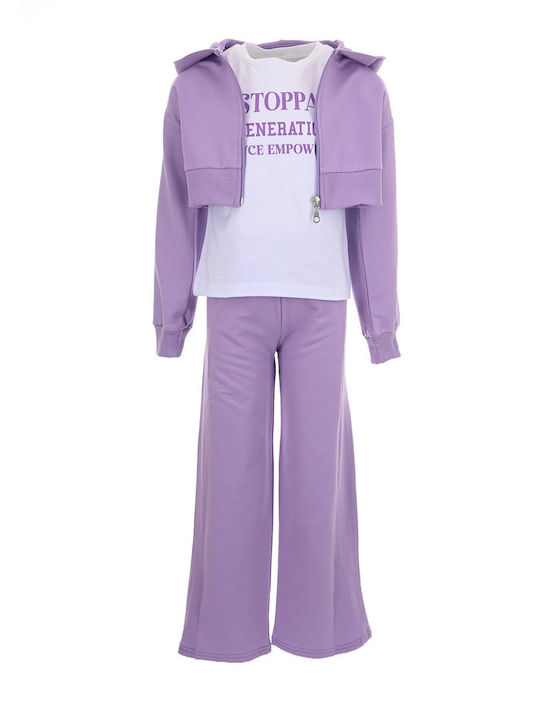 Joyce Set pentru copii cu Pantaloni Vara 3buc Lilac