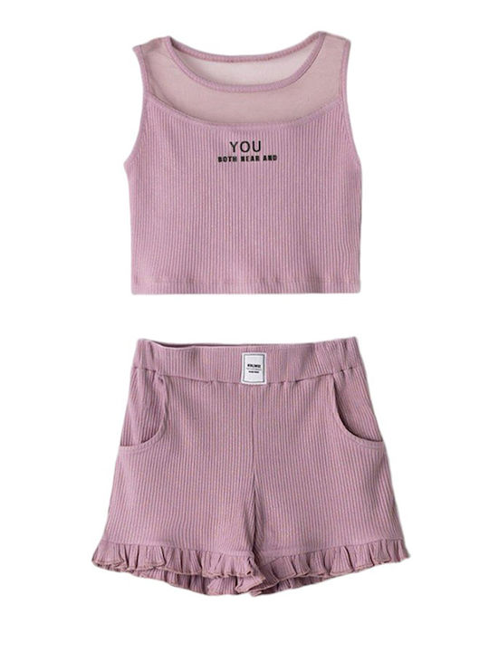 Evita Kids Clothing Set with Shorts Violet 2 Pieces