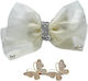 Hair Clip with Bow and Butterfly Gold