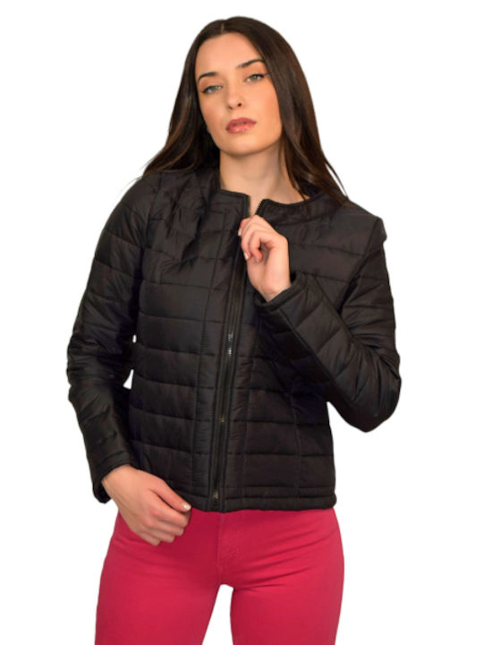 Morena Spain Women's Short Puffer Jacket for Winter Black