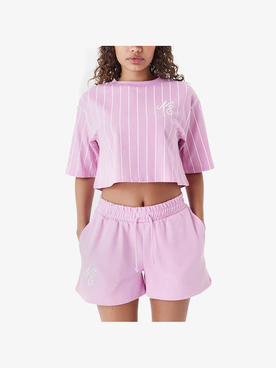 New Era Damen Crop T-shirt Rosa