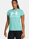 Under Armour Live Sportstyle Graphic Ssc Women's Athletic Blouse Short Sleeve Turquoise