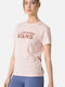 Vans Women's Summer Blouse Short Sleeve with V Neck Pink