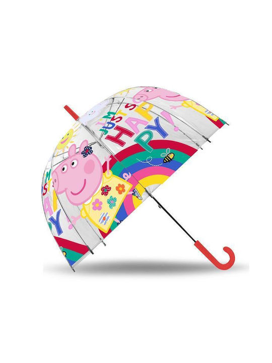 Kinder Regenschirm Gebogener Handgriff Durchsichtig mit Durchmesser 46cm.