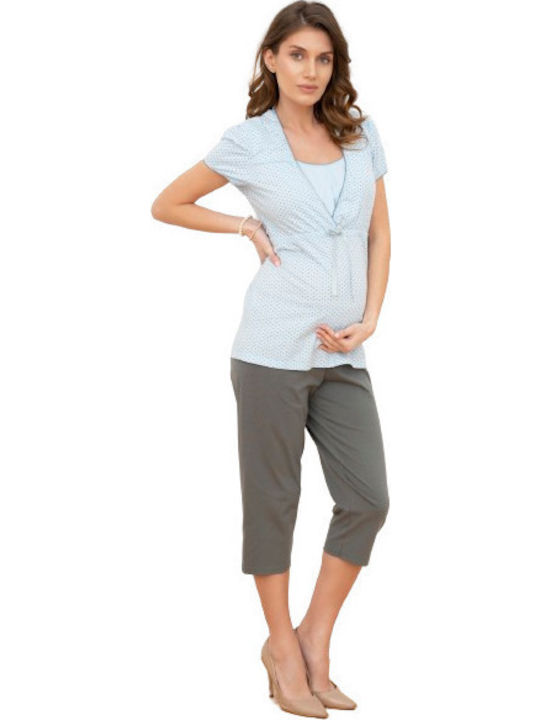 Italian Fashion Robe Maternity & Nursing in Light Blue color