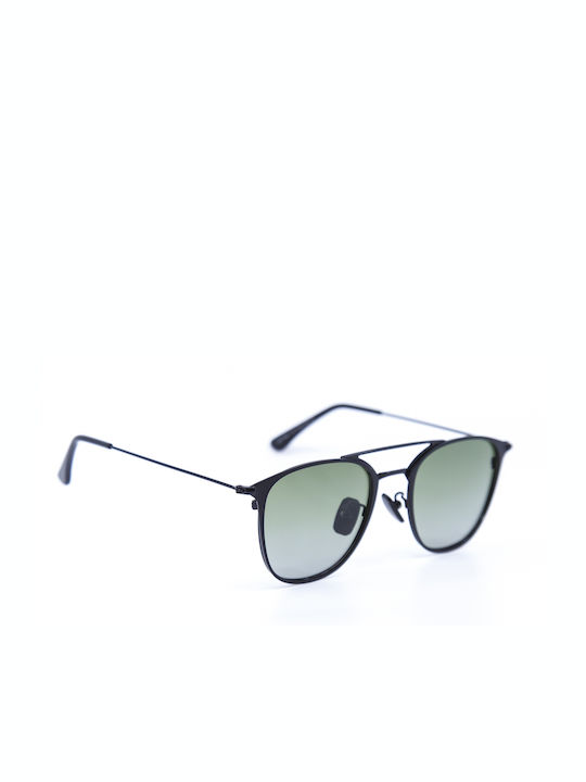 Monte Como Men's Sunglasses with Black Metal Frame and Green Gradient Lens KB17083 C03