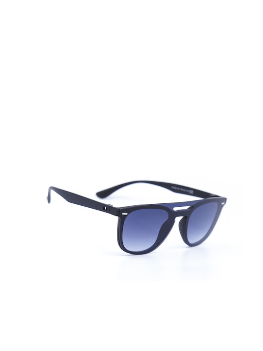 Monte Como Sunglasses with Navy Blue Plastic Frame and Blue Gradient Lens TR128 C01