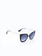 Monte Como Women's Sunglasses with Black Frame and Blue Gradient Lens 2506 C1