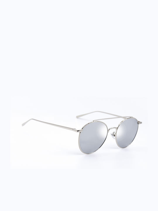 Monte Como Sunglasses with Silver Metal Frame and Silver Mirror Lens S1941 C8