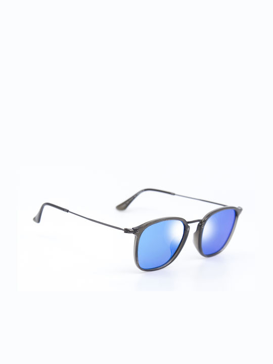 Monte Como Sunglasses with Gray Frame and Blue Mirror Lens 17007 C04