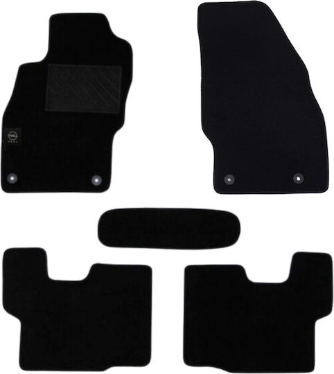 Autopataki Set of Front and Rear Mats 5pcs for Opel Adam 2013-2019 Black