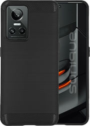 Sonique Carbon Brushed Umschlag Rückseite Silikon Schwarz (Realme GT Neo 3)