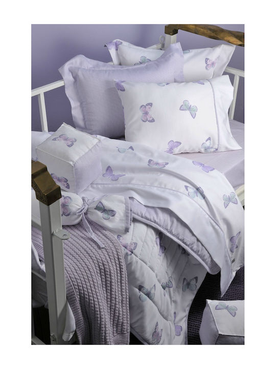 Down Town Home Elektrische Gitarren Baby Quilt aus Baumwollsatin Lilac 95x145cm