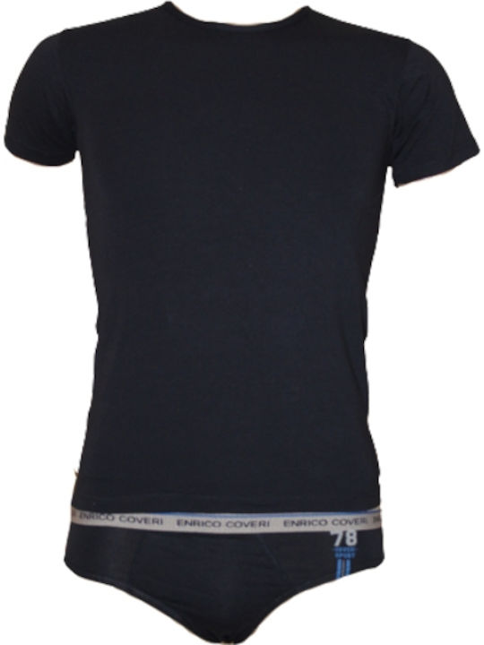 Enrico Coveri Kinder-Set Slip mit Unterhemd Blue 2Stück