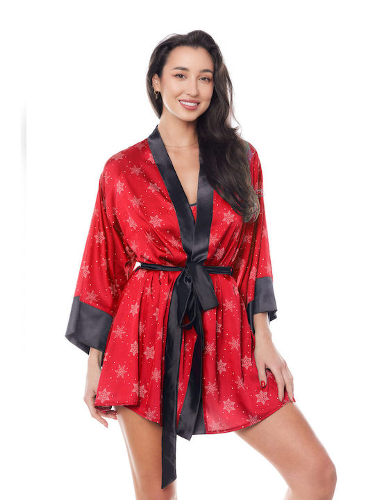 Anais Apparel Winter Women's Robe Red