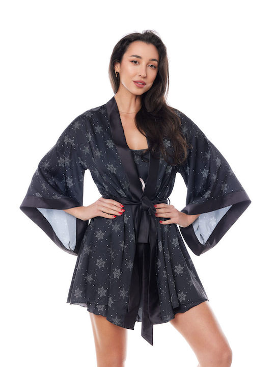 Anais Apparel Winter Women's Robe Black