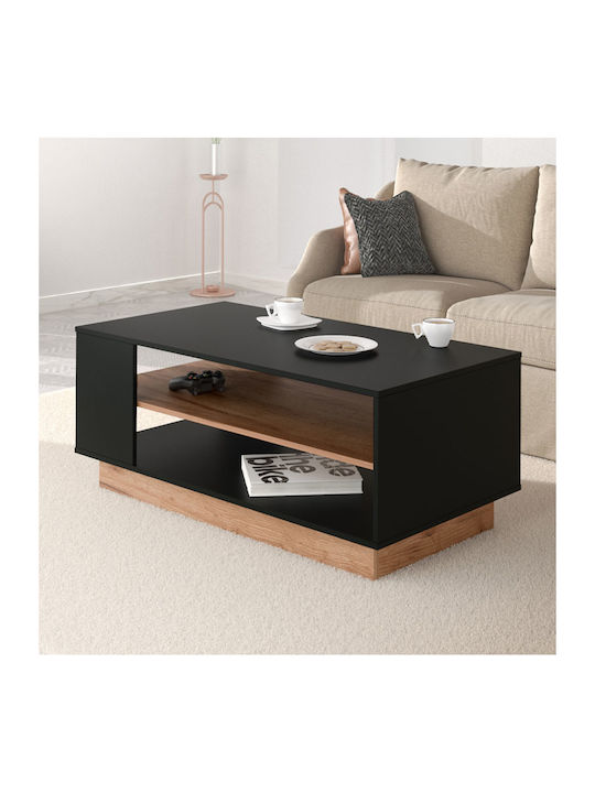 Rectangular Coffee Table Franko Black - Light Walnut L110xW60xH45cm