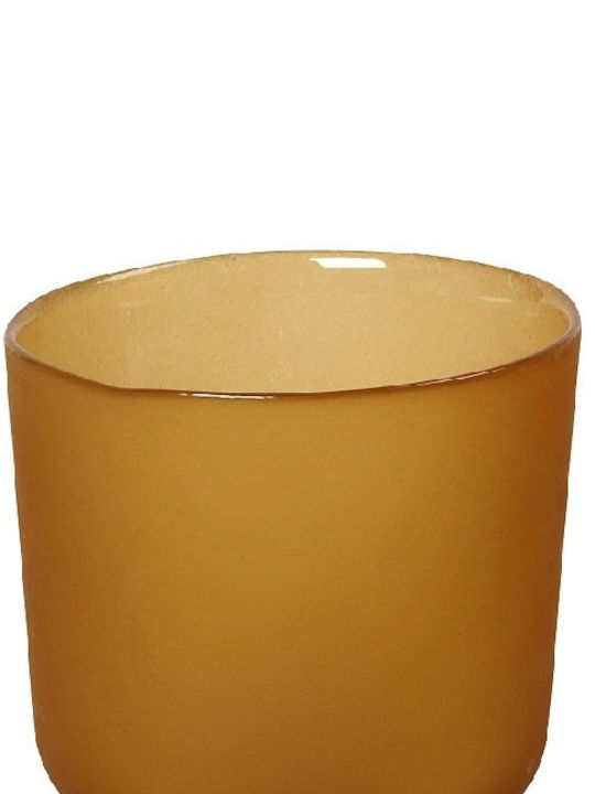 Espiel Caprice Kerzenhalter-Set Glas geeignet für Teelichter in Gelb Farbe 9.5cm 6Stück