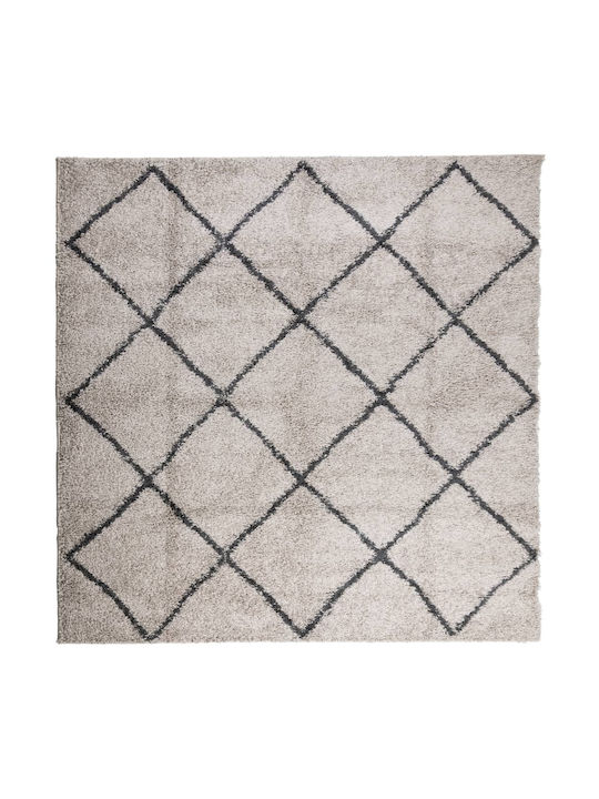 vidaXL Rug Rectangular Shaggy Beige and charcoal