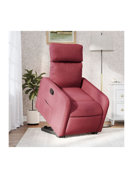 Πολυθρόνα Relax με Υποπόδιο Μπορντό 66x89.5x95.5cm