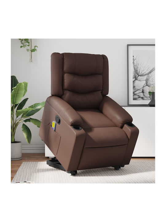 Πολυθρόνα Relax Massage με Υποπόδιο από Δερματί...