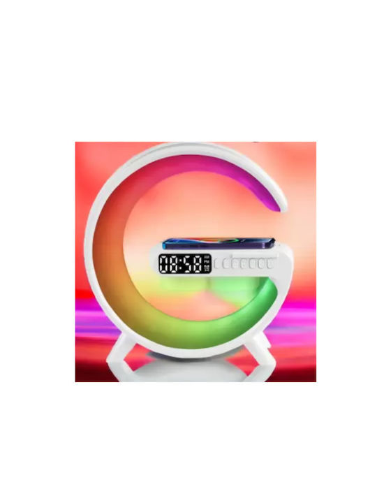 Andowl Επιτραπέζιο Ψηφιακό Ρολόι με Ξυπνητήρι, Ραδιόφωνο και Ασύρματη Φόρτιση Λευκό AN-4APRO