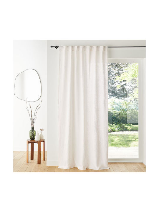 La Redoute Interieurs Κουρτίνα Παραθύρου με Τούνελ Μπεζ 300x140εκ.
