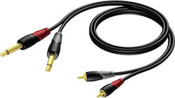 Procab CLA631/3 2x 6.3mm male - 2x RCA male 3m