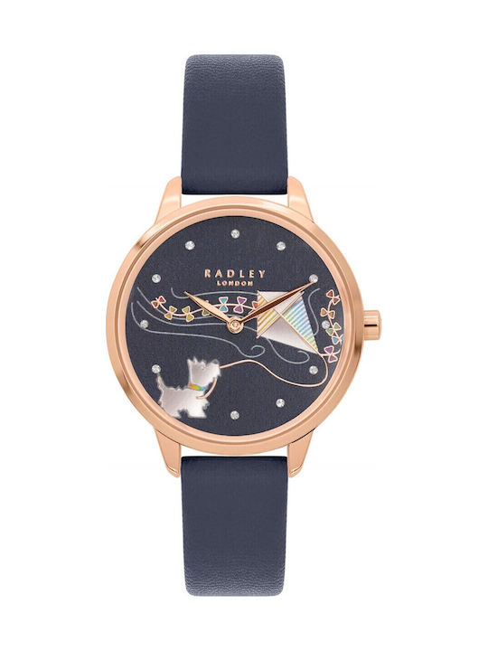 Radley Γυναικείο Ρολόι Μπαταρίας με Μπλε Δερμάτινο Λουράκι