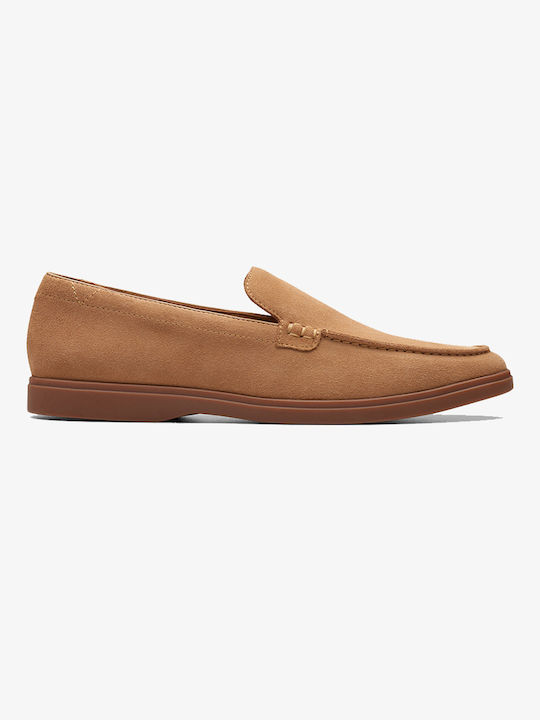 Clarks Easy Suede Ανδρικά Loafers σε Ταμπά Χρώμα