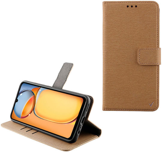 Volte-Tel Allure Magnet Книга Изкуствена кожа / Силикон / Кожа Златист (Xiaomi Redmi 13C)