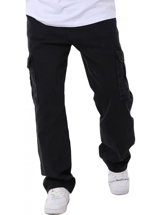 Men's Jeans Pants Elastic with Loose Baggy Fit Black