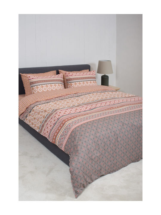 Viokarpet Bettbezug-Set Baumwolle Einzelbett mit Kissenbezug 165x245 Home Nordic 856 Cayenne