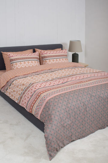 Viokarpet Duvet Cover Set Cotton Single with Pillowcase 165x245 Home Nordic 856 Cayenne