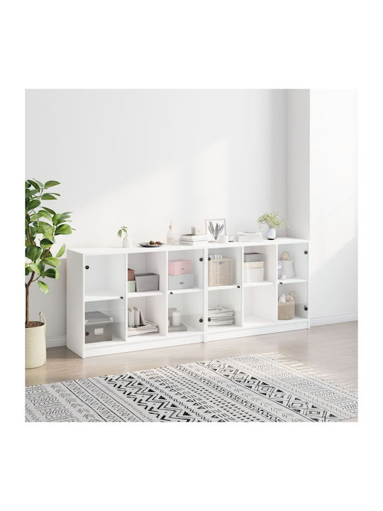 Bookcase White 204x37x75cm