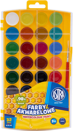 Astra Set of Watercolours Multicolored with Brush 32pcs