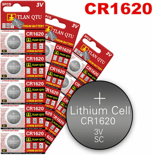 Lithium Watch Battery CR1620 3V 5pcs