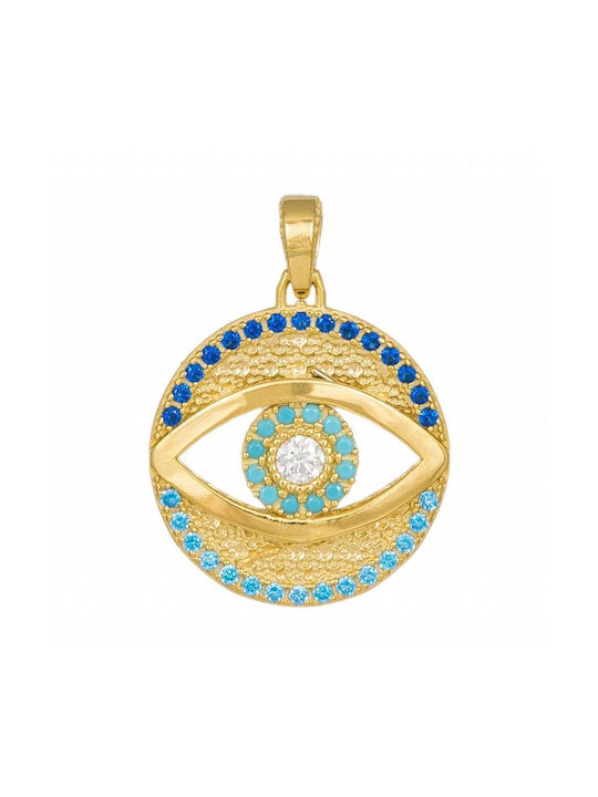 Halskette Doppelter Auge aus Gold 14K