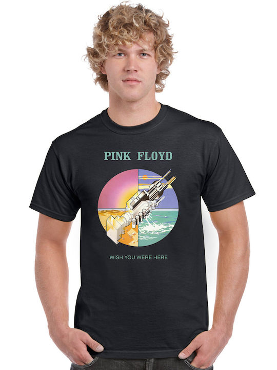 Pegasus Pink Floyd T-shirt Μαύρο Βαμβακερό Pegasus Pink Floyd T-shirt Μαύρο Βαμβακερό