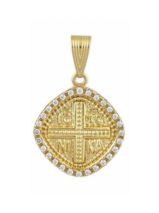 Mertzios.gr Charm Amulett Konstantin aus Gold 14K mit Zirkonia