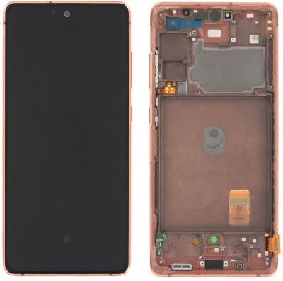 Οθόνη mit Touchscreen und Rahmen für SAMSUNG GALAXY S20 FE 5G (Orange)