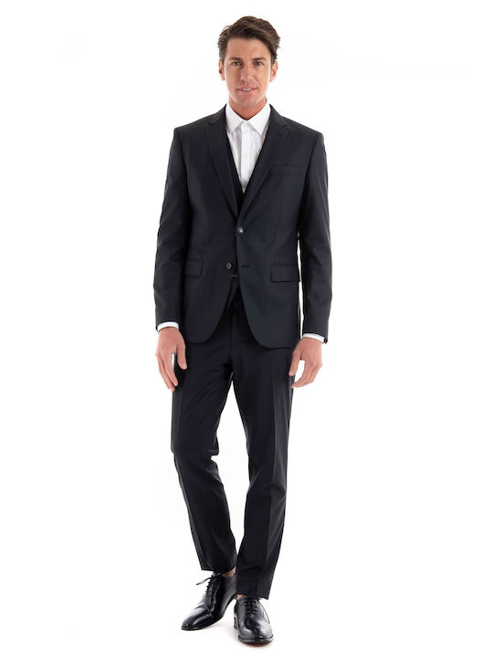 Hugo Boss Men's Suit with Vest Black