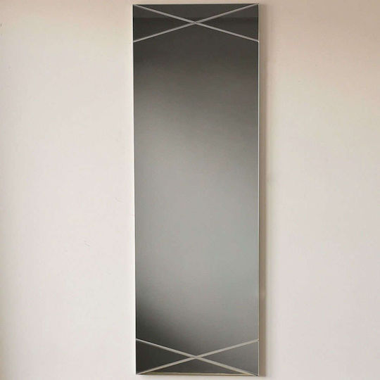 Aberto Design Καθρέπτης Τοίχου με Γκρι Ξύλινο Πλαίσιο 105x35cm