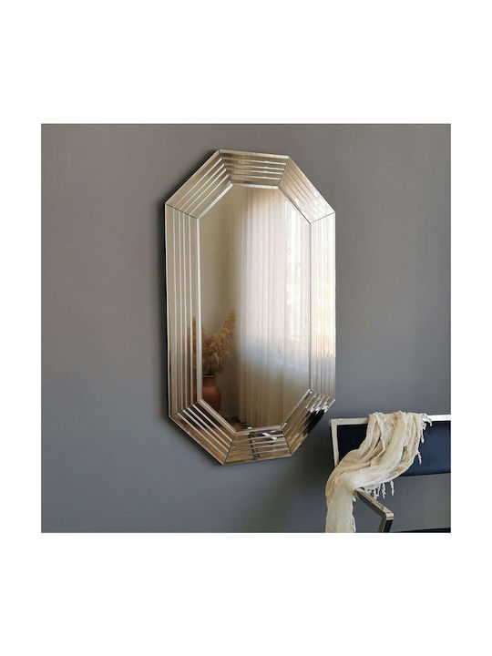 Aberto Design Като Огледало за Стена с Кафяв Дърво Рамка 100x60см 1бр